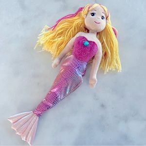 Mermaid Melody. Blonde hair and gloss pink tail. 17”